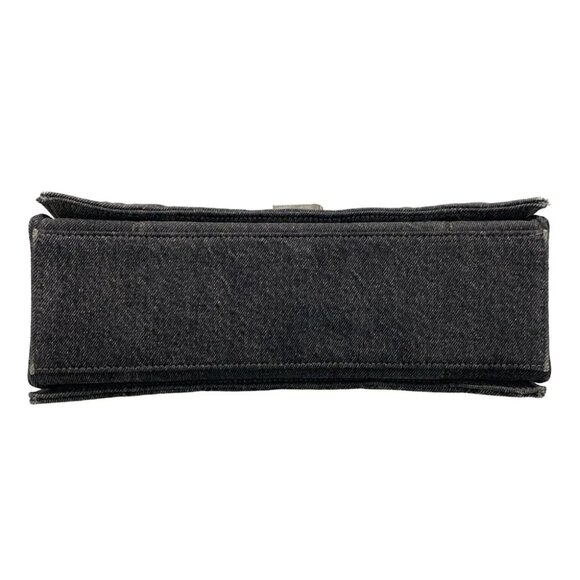 BALENCIAGA Crush Medium Black Denim Shoulder Bag - Picture 5 of 16